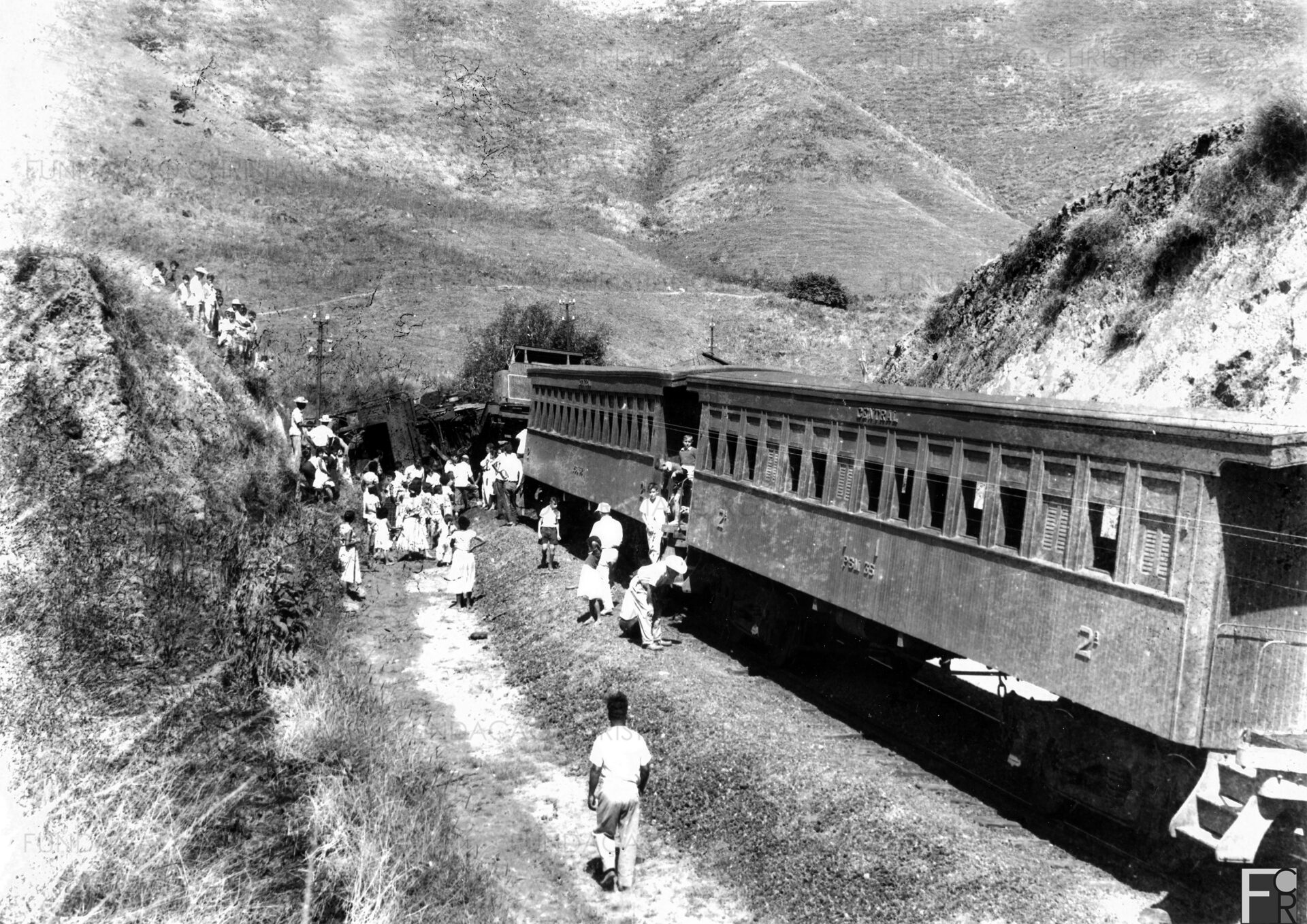 Detalhe de acidente com o "Piqueteiro", na linha Piquete x Lorena das 11h05min do dia 19 de agosto de 1958.