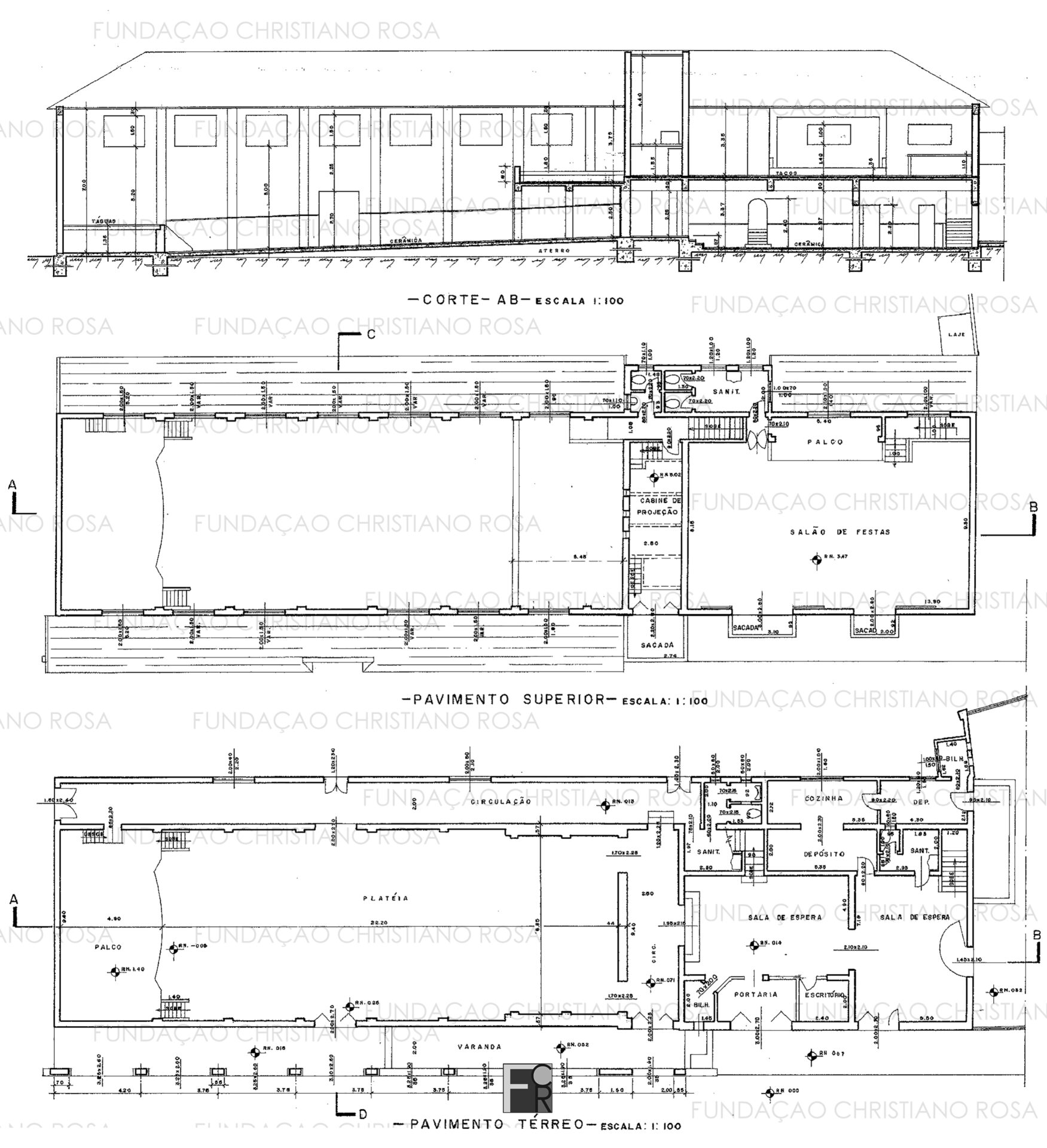 Detalhe da planta arquitetônica do Cine Estrela do Norte. Hoje o Cine Estrela do Norte é um patrimônio histórico-cultural tombado pelo COMDEPHAAPPI e requer maior atenção das autoridades e da comunidade piquetense.
