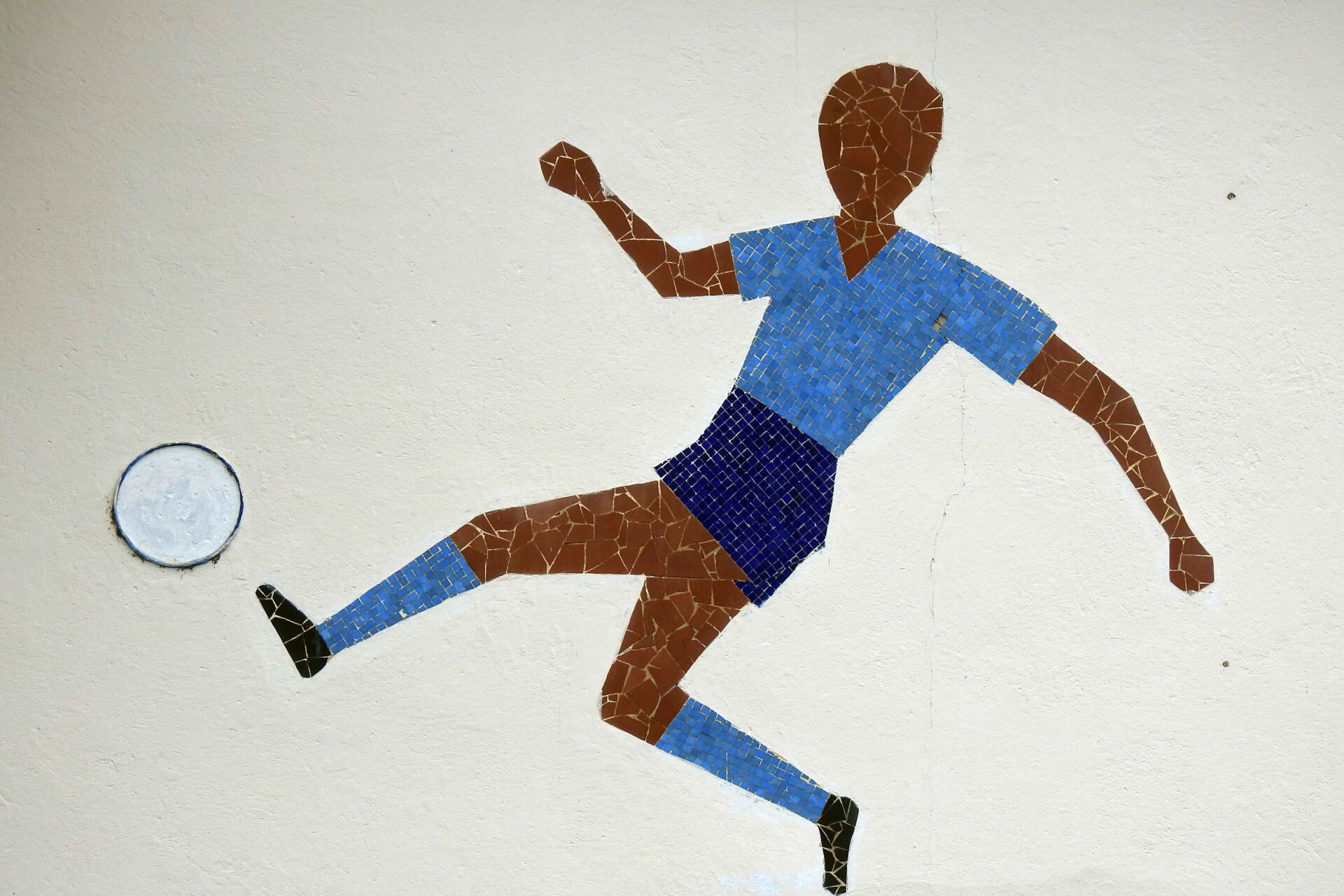 Mosaico com caco de ladrilhos