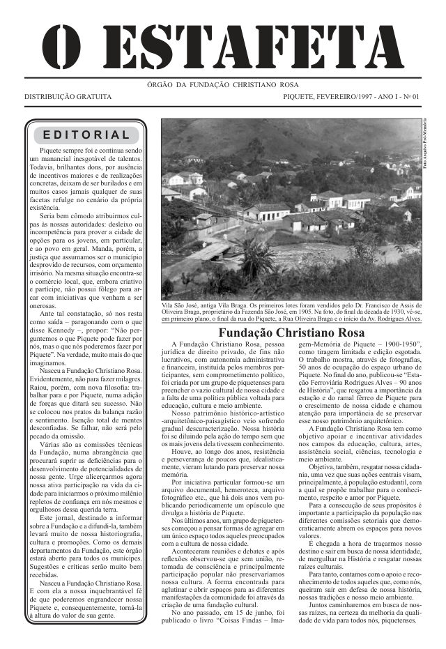 O Estafeta nº 1 — fevereiro de 1997
