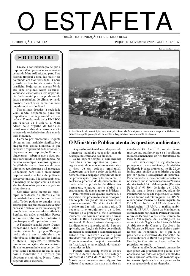 O Estafeta nº 106 — novembro de 2005