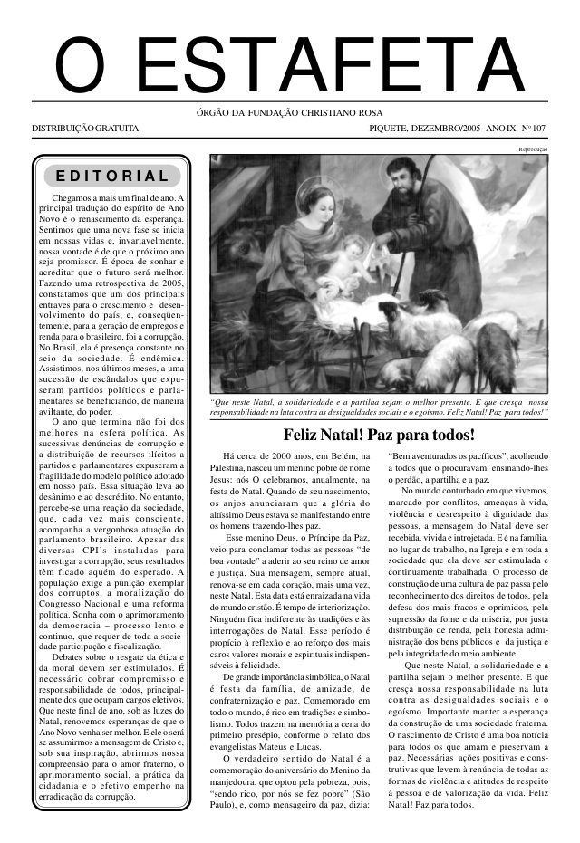 O Estafeta nº 107 — dezembro de 2005