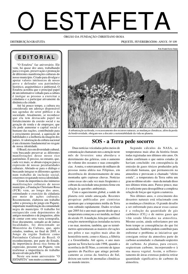 O Estafeta nº 109 — fevereiro de 2006