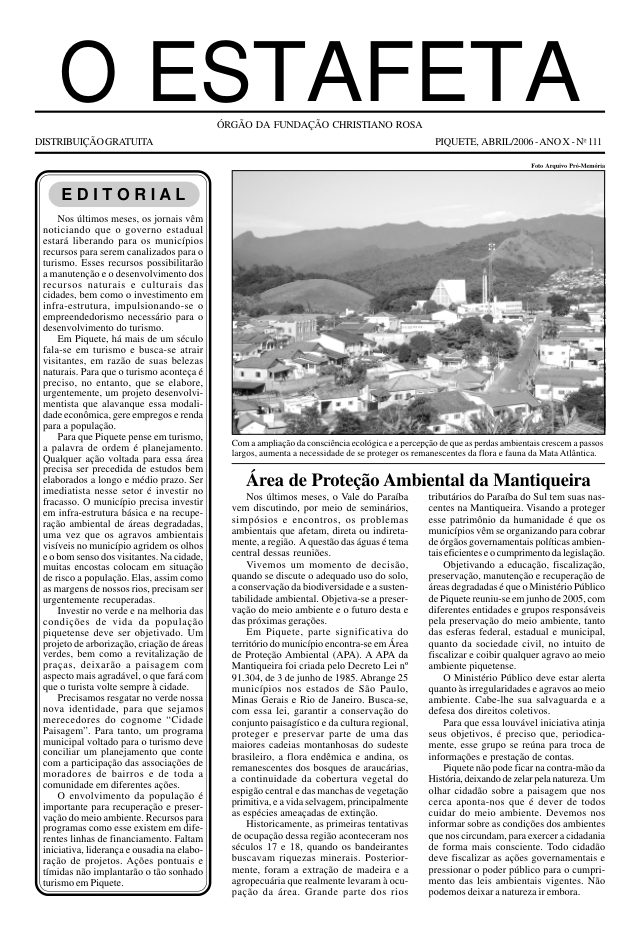 O Estafeta nº 111 — abril de 2006
