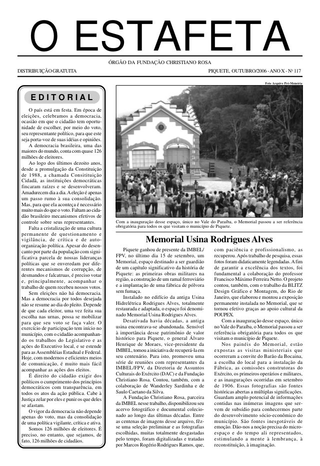 O Estafeta nº 117 — outubro de 2006