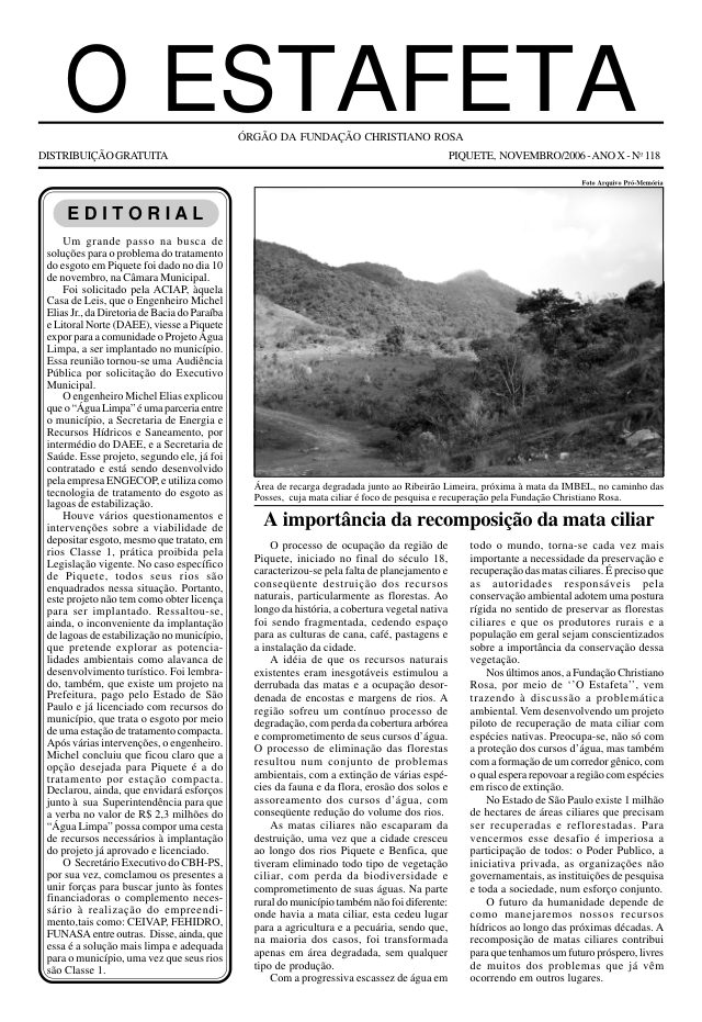 O Estafeta nº 118 — novembro de 2006