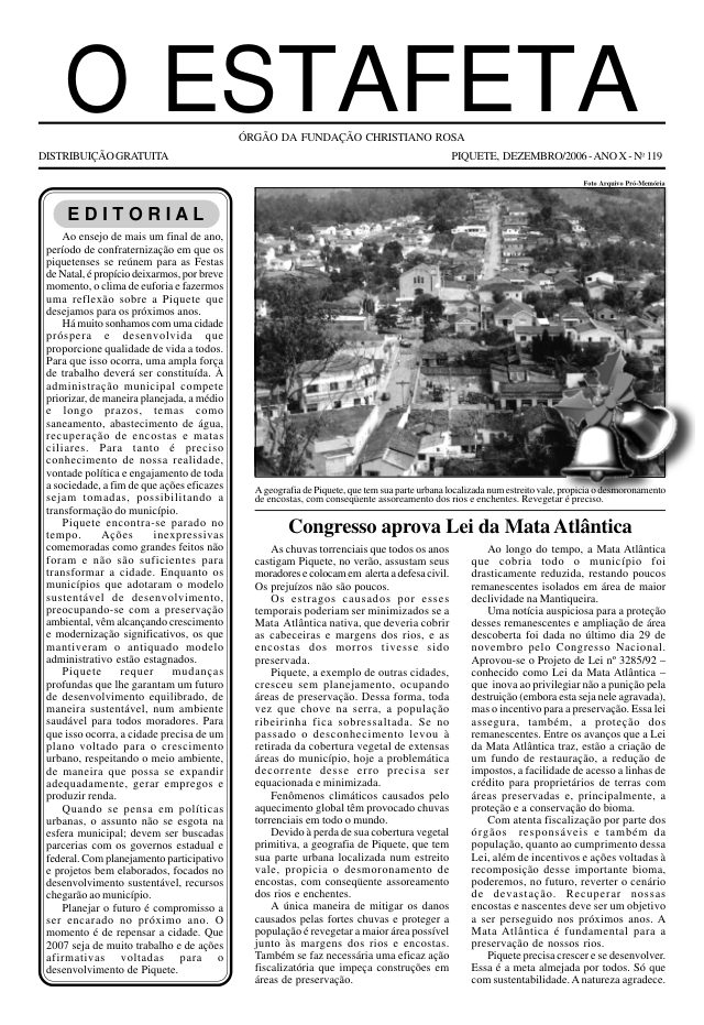 O Estafeta nº 119 — dezembro de 2006