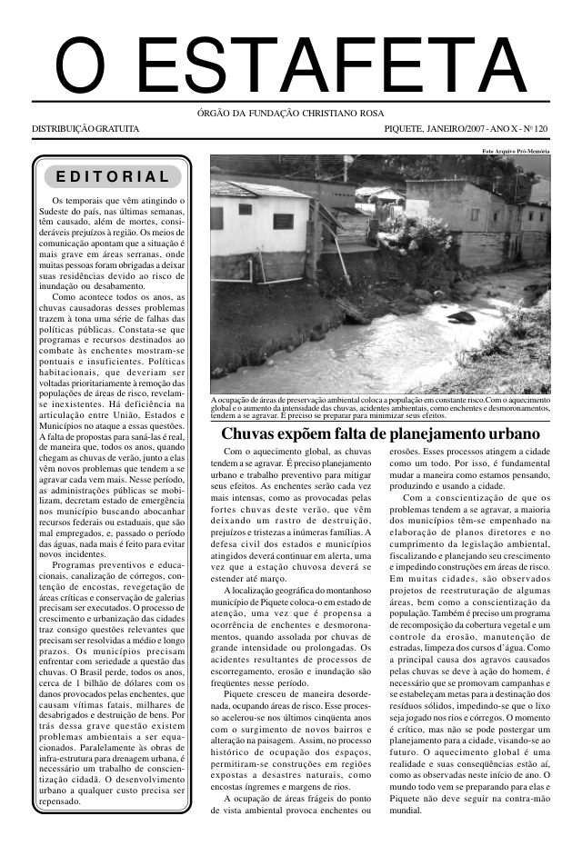 O Estafeta nº 120 — janeiro de 2007