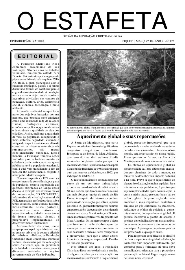 O Estafeta nº 122 — março de 2007