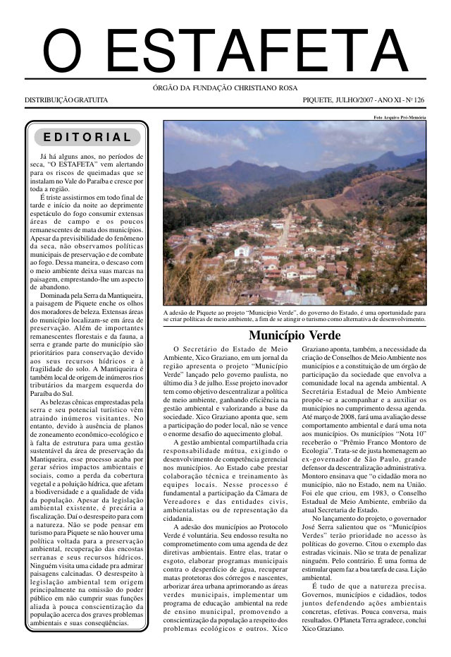 O Estafeta nº 126 — julho de 2007