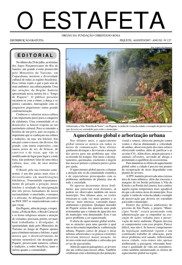 O Estafeta nº 127 — agosto de 2007