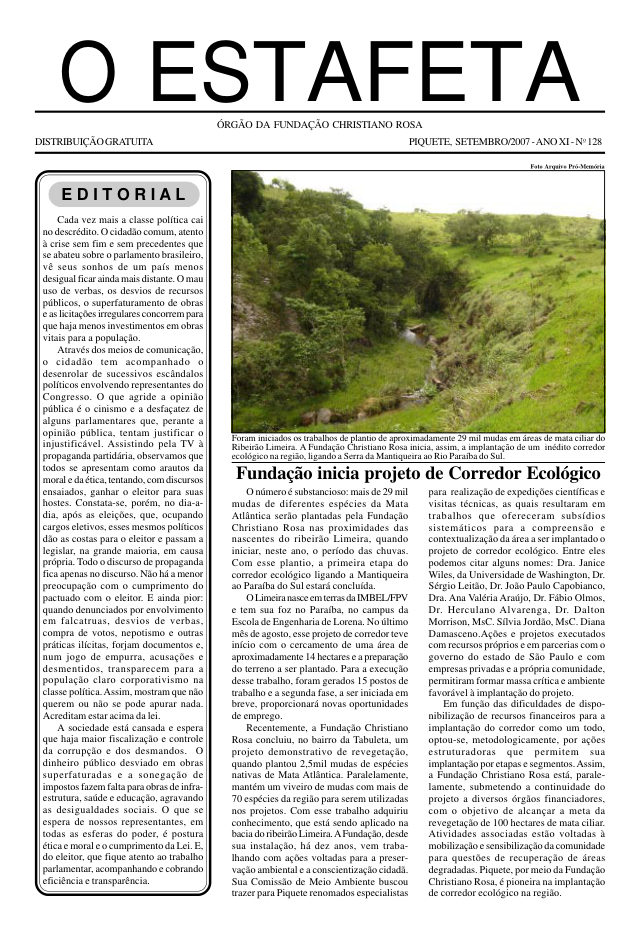O Estafeta nº 128 — setembro de 2007