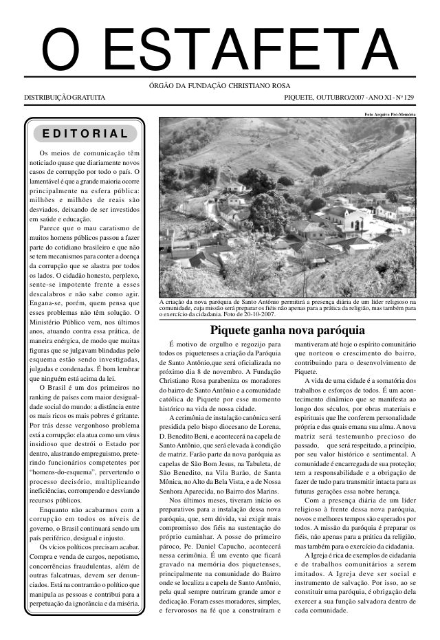 O Estafeta nº 129 — outubro de 2007