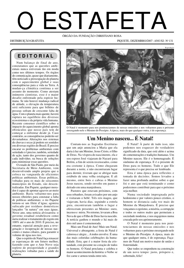 O Estafeta nº 131 — dezembro de 2007