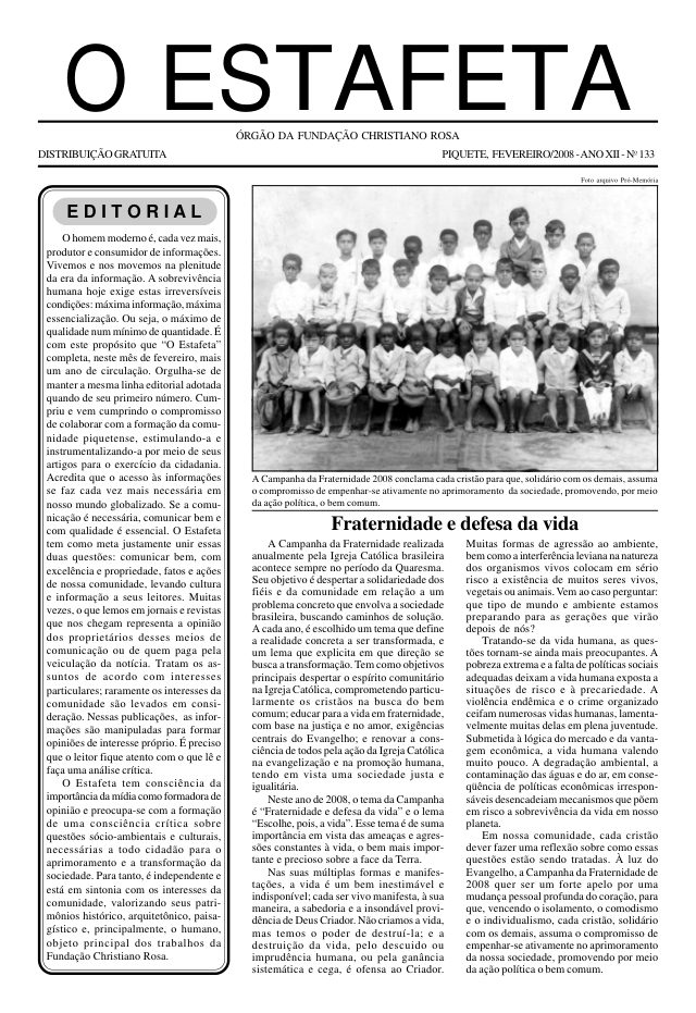 O Estafeta nº 133 — fevereiro de 2008