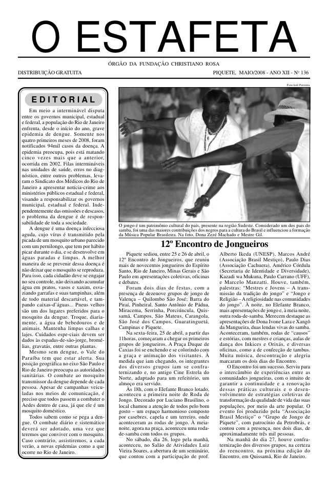 O Estafeta nº 136 — maio de 2008