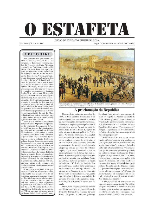 O Estafeta nº 142 — novembro de 2008