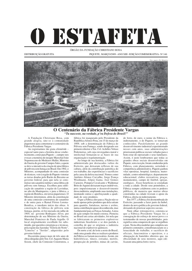 O Estafeta nº 146 — março de 2009