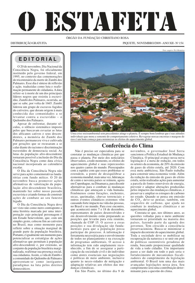 O Estafeta nº 154 — novembro de 2009