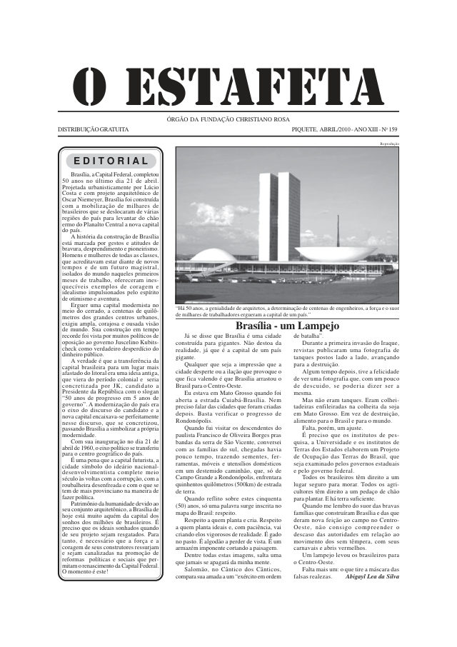 O Estafeta nº 159 — abril de 2010