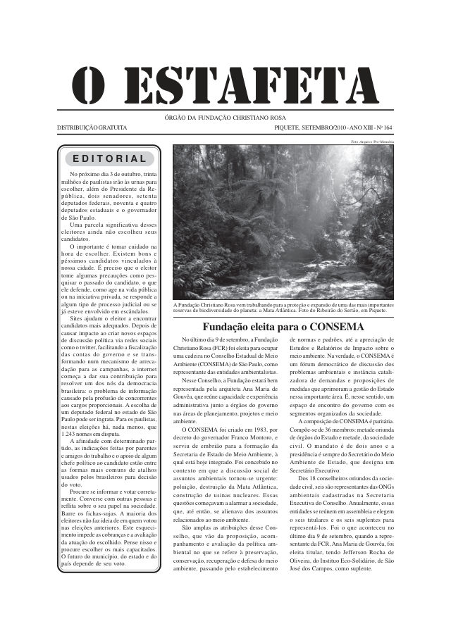 O Estafeta nº 164 — setembro de 2010