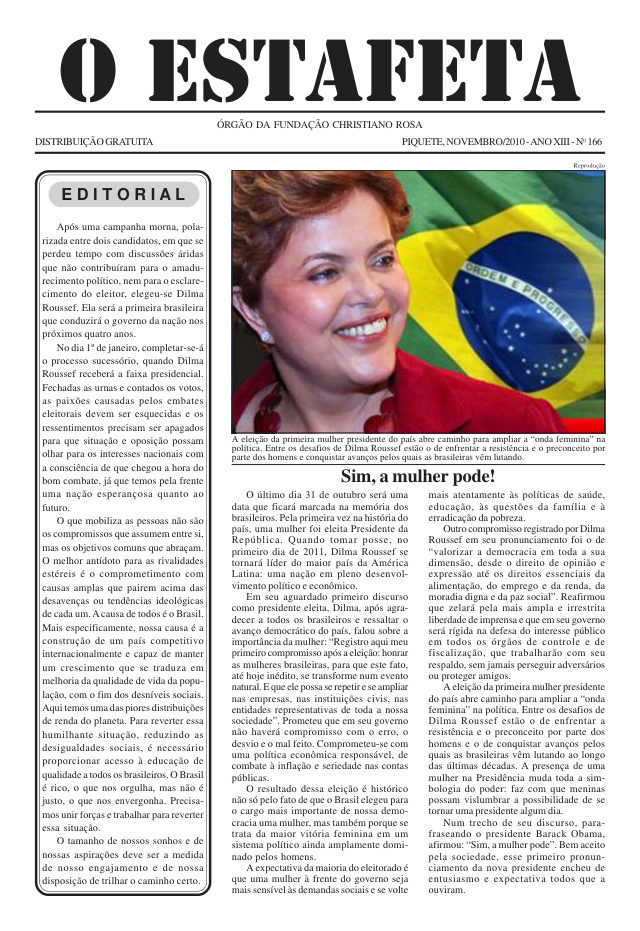 O Estafeta nº 166 — novembro de 2010