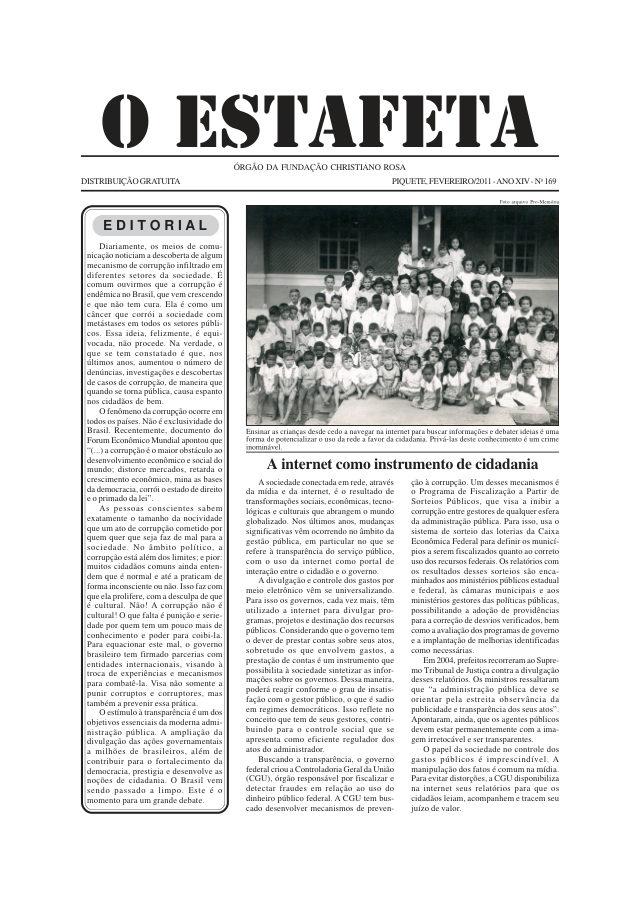 O Estafeta nº 169 — fevereiro de 2011