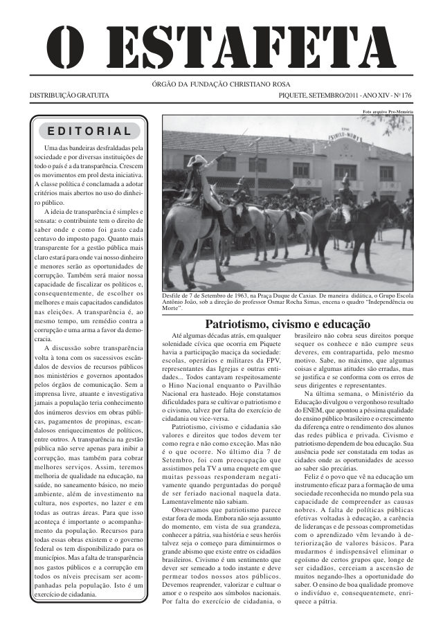 O Estafeta nº 176 — setembro de 2011