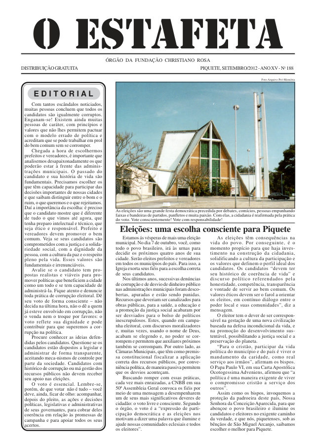O Estafeta nº 188 — setembro de 2012