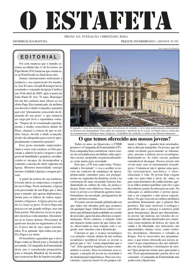 O Estafeta nº 193 — fevereiro de 2013