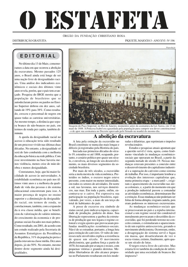 O Estafeta nº 196 — maio de 2013