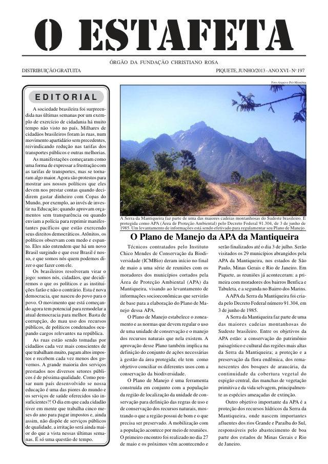 O Estafeta nº 197 — junho de 2013