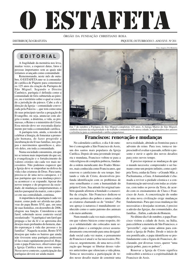 O Estafeta nº 201 — outubro de 2013