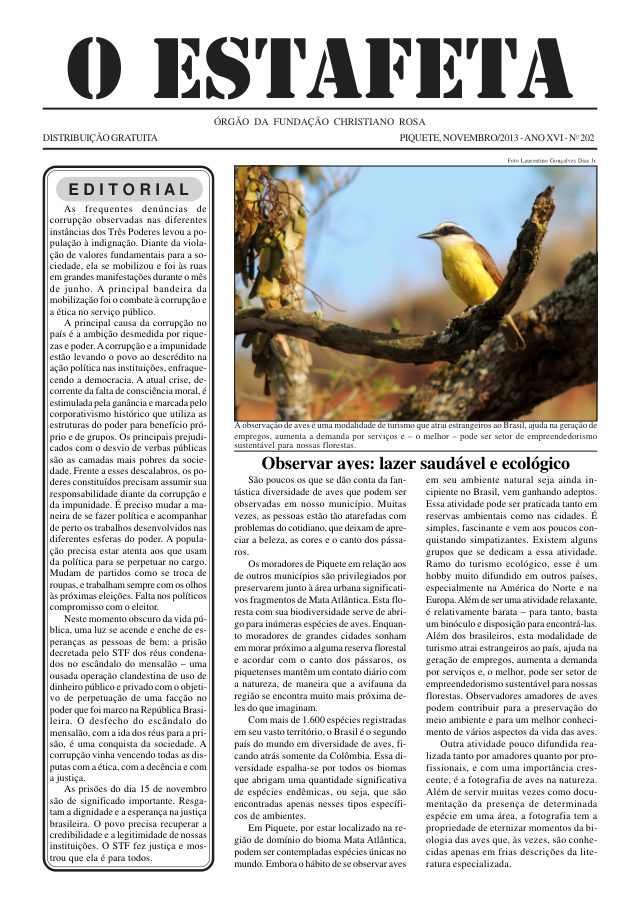 O Estafeta nº 202 — novembro de 2013