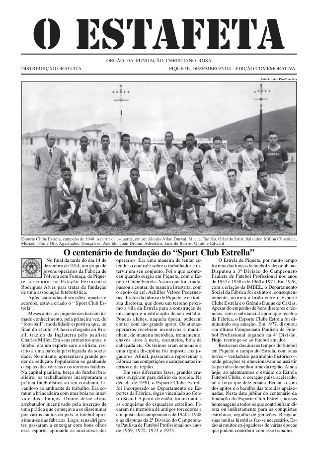 O Estafeta nº 215 — dezembro de 2014