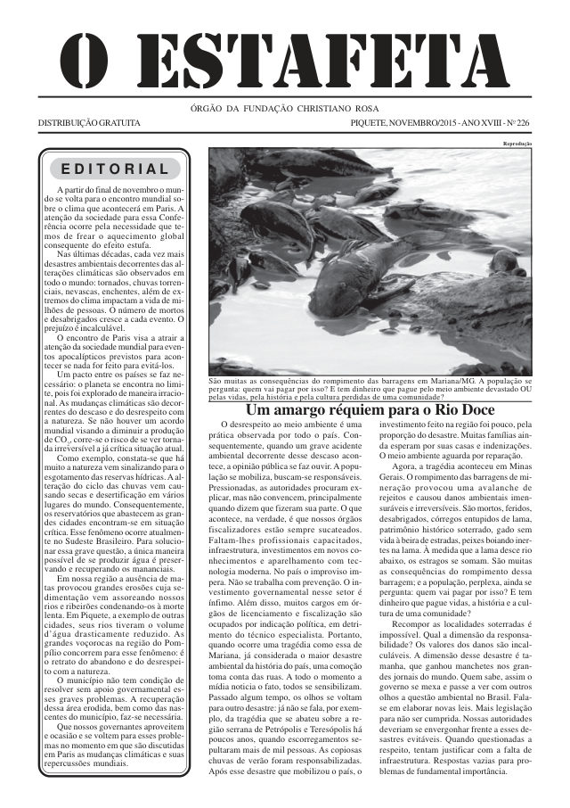 O Estafeta nº 226 — novembro de 2015