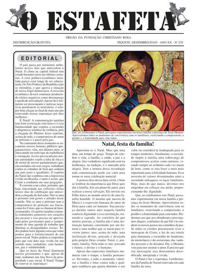 O Estafeta nº 239 — dezembro de 2016