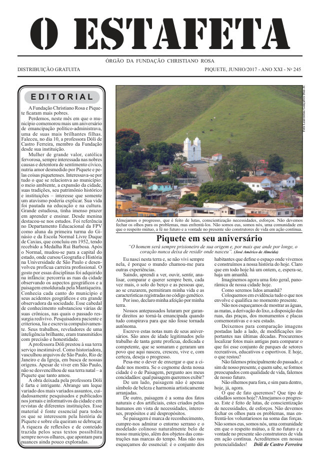 O Estafeta nº 245 — junho de 2017