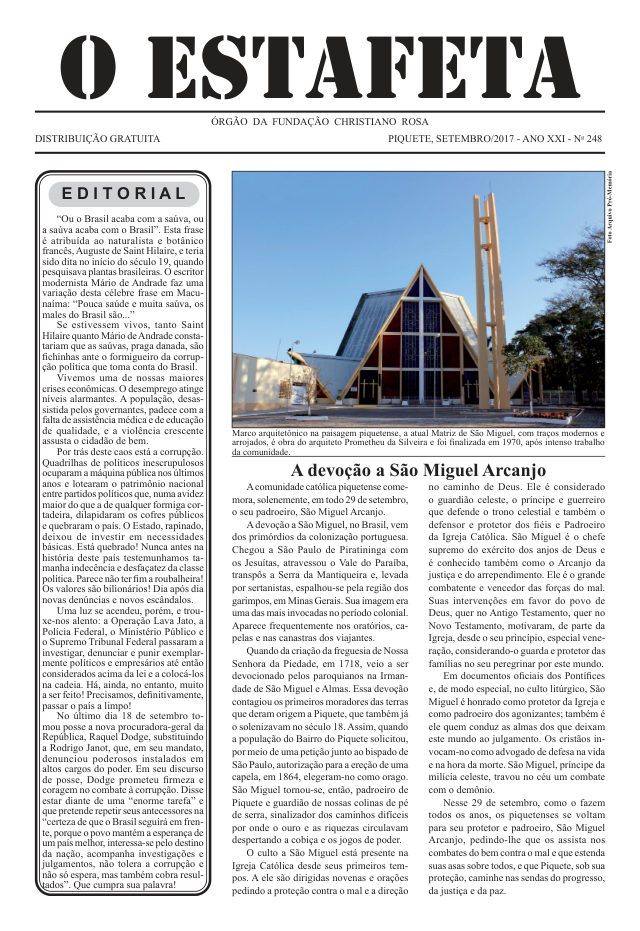 O Estafeta nº 248 — setembro de 2017