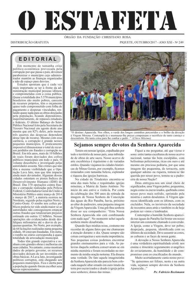 O Estafeta nº 249 — outubro de 2017