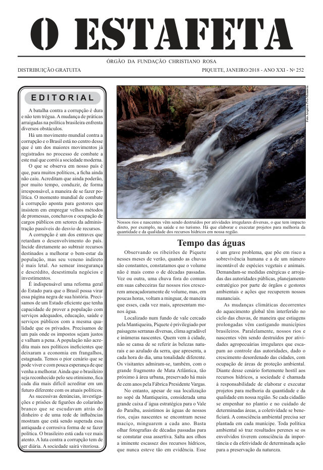 O Estafeta nº 252 — janeiro de 2018