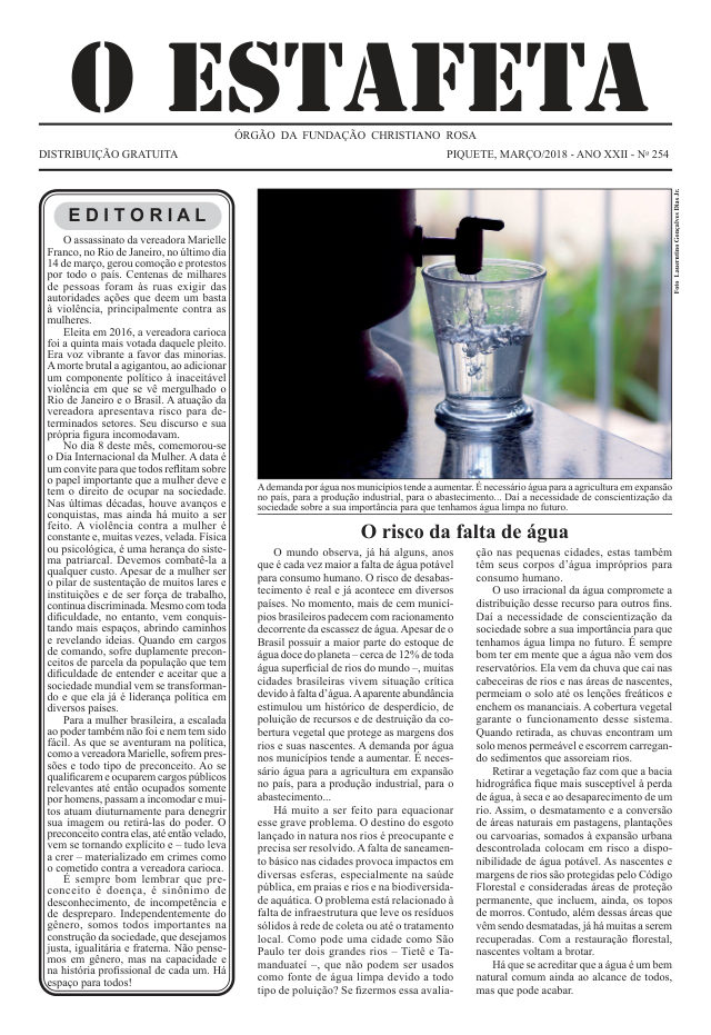 O Estafeta nº 254 — março de 2018