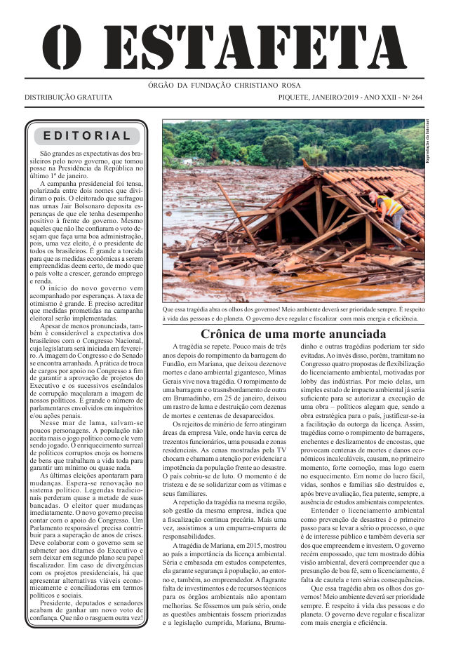 O Estafeta nº 264 — janeiro de 2019