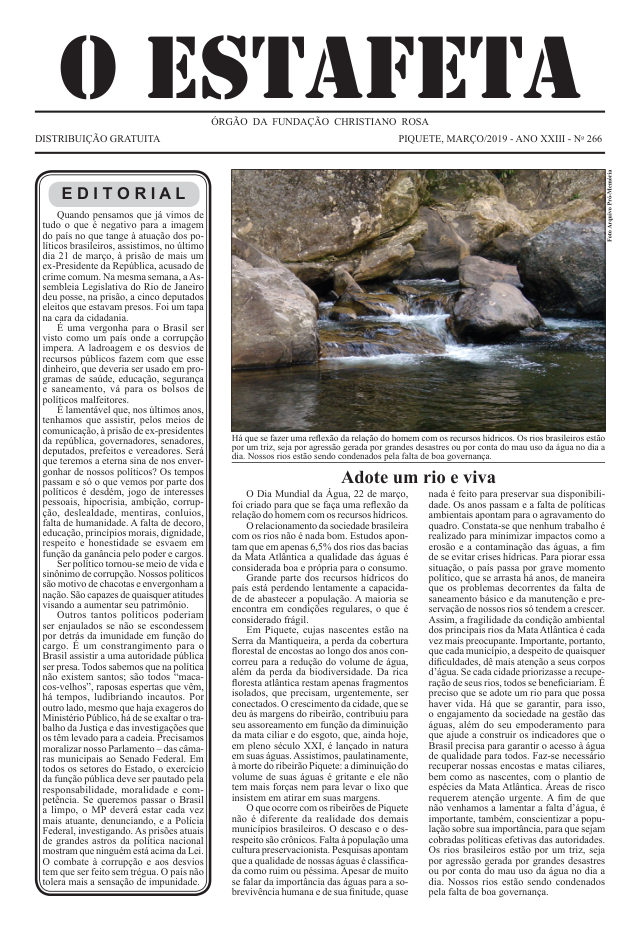 O Estafeta nº 266 — março de 2019