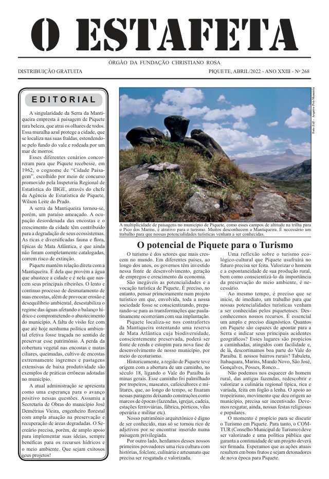 O Estafeta nº 268 — maio de 2019
