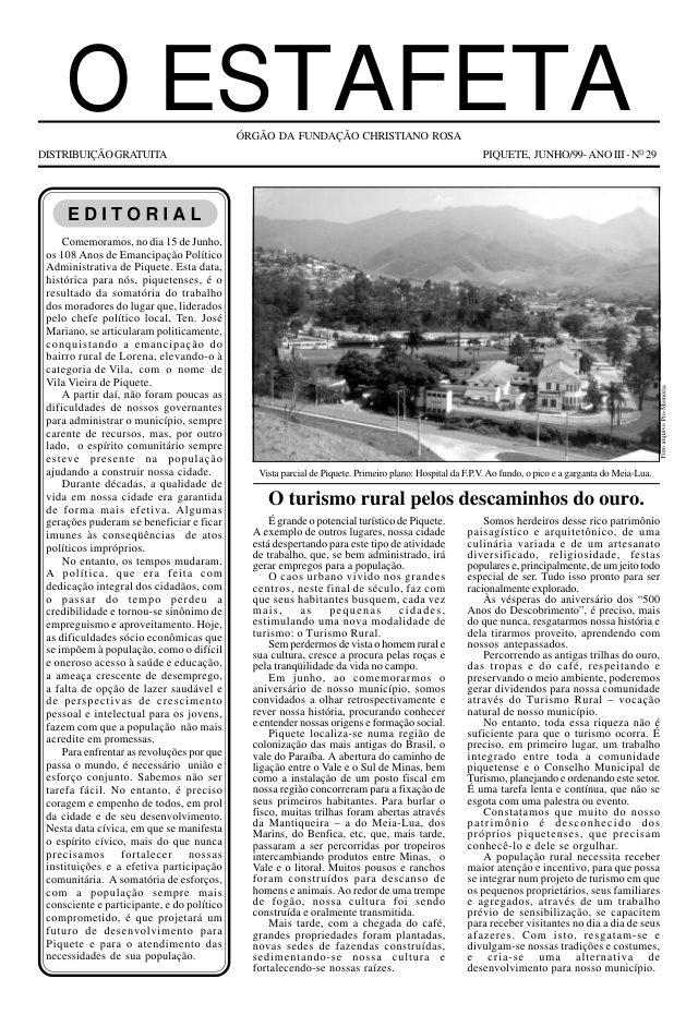 O Estafeta nº 29 — junho de 1999