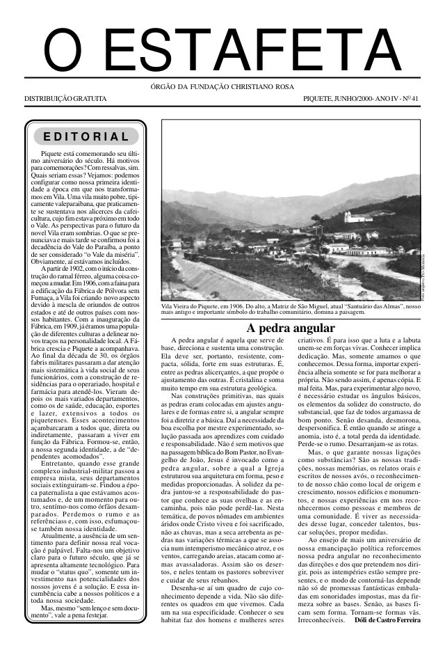 O Estafeta nº 41 — junho de 2000