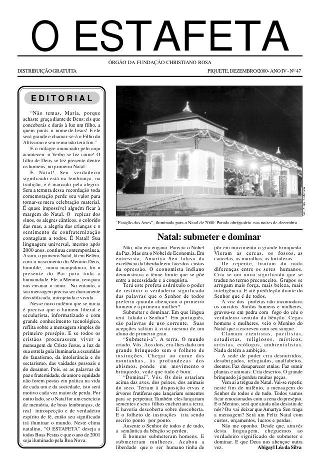 O Estafeta nº 47 — dezembro de 2000