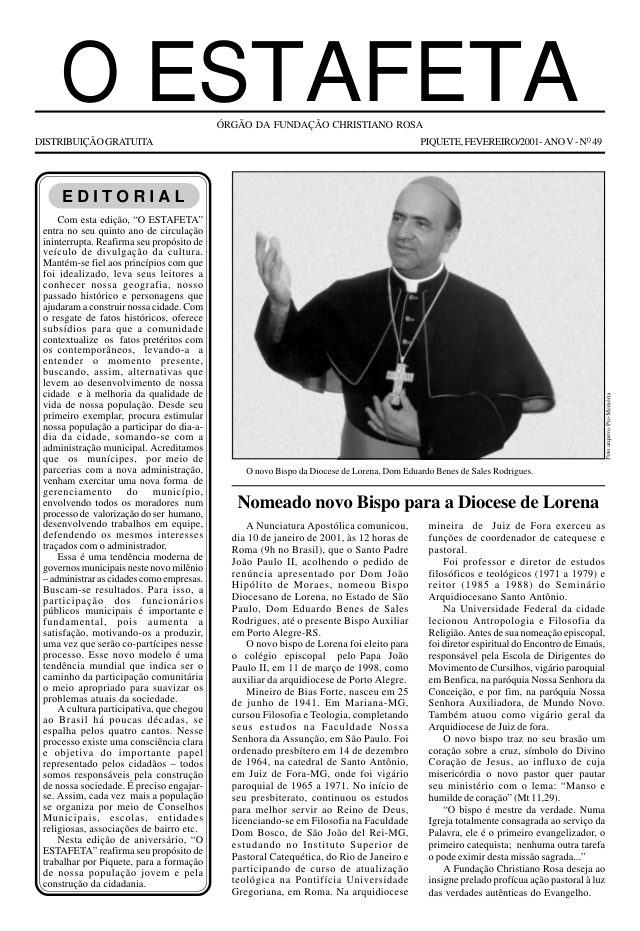 O Estafeta nº 49 — fevereiro de 2001
