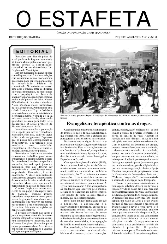 O Estafeta nº 51 — abril de 2001